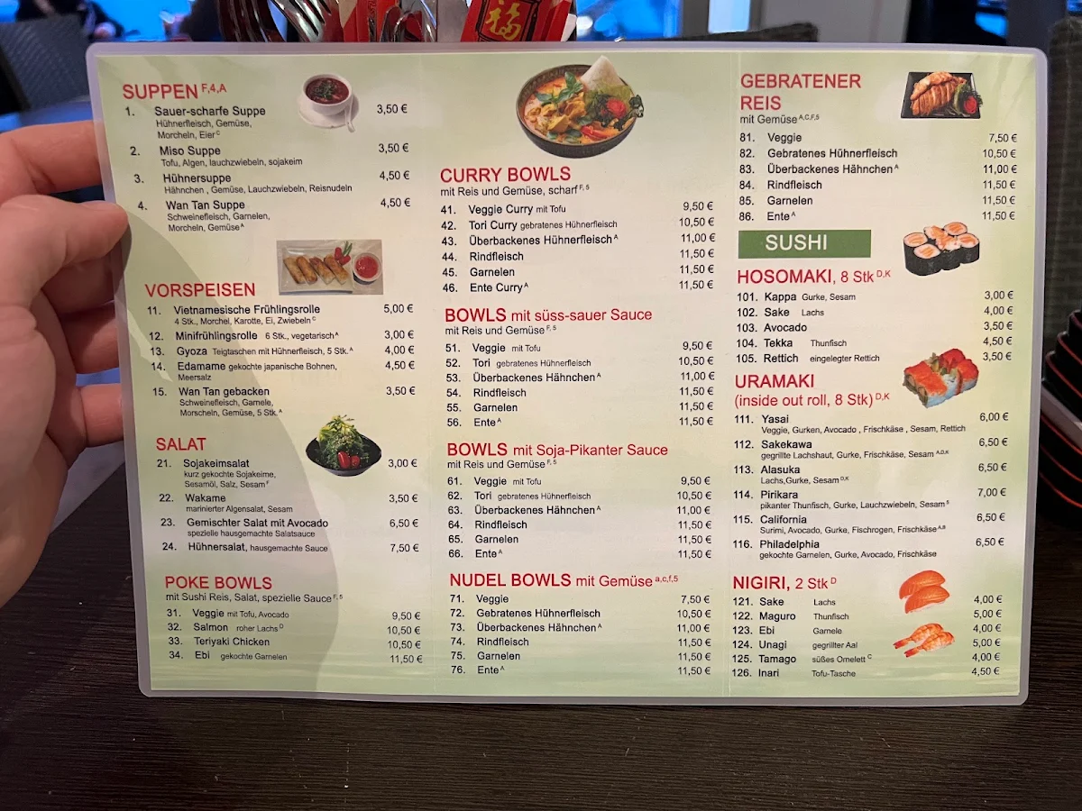 Speisekarte, Sushi&Bowls