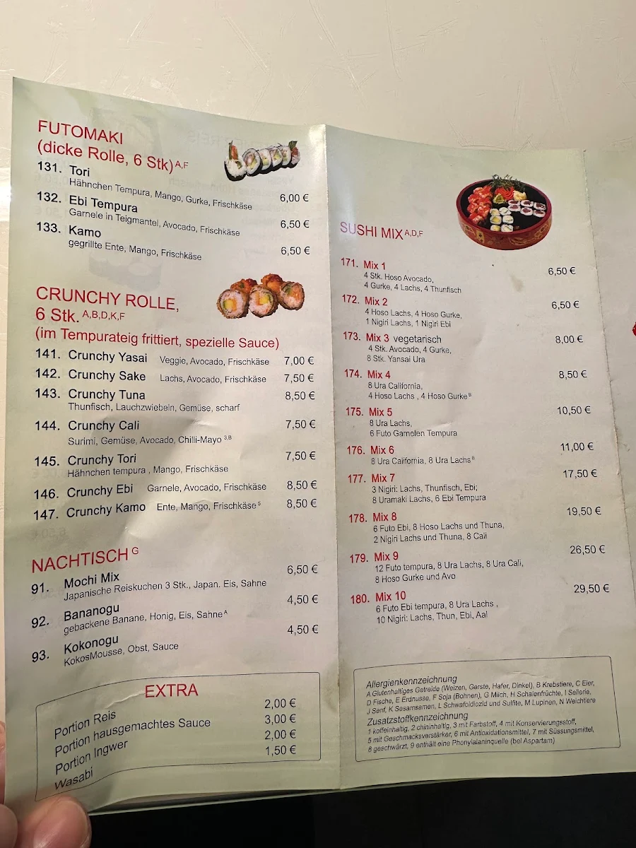 Speisekarte, Sushi&Bowls
