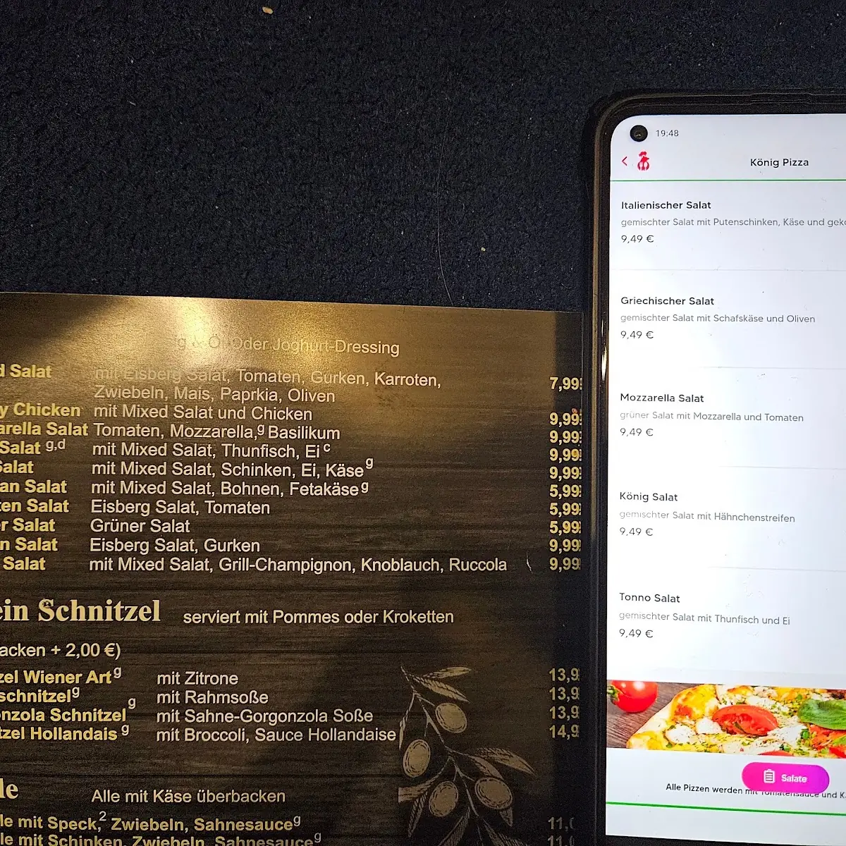 Speisekarte, König Pizza Karlsruhe