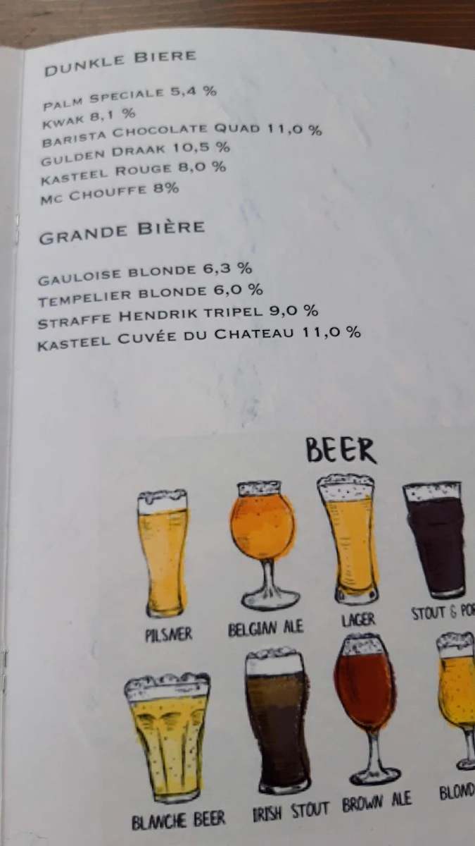 Speisekarte, Le Belge - belgisches Bierhaus und Restaurant - Offenbach am Main