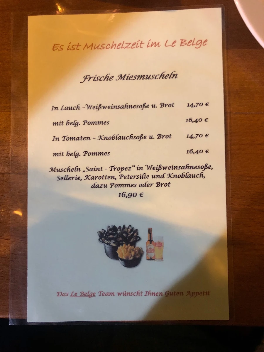 Speisekarte, Le Belge - belgisches Bierhaus und Restaurant - Offenbach am Main