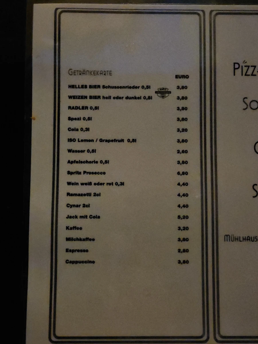 Speisekarte, Pizza Da Mario