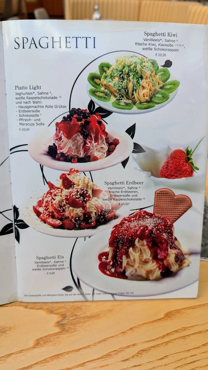 Speisekarte, Eiscafé Venezia