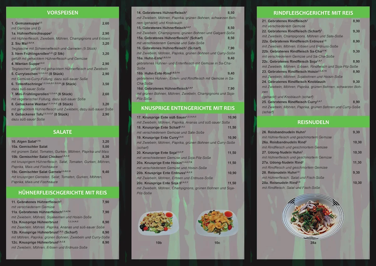 Speisekarte, Asia Special Kitchen