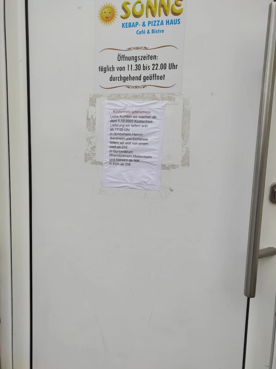 Speisekarte, SONNE Kebap-Haus