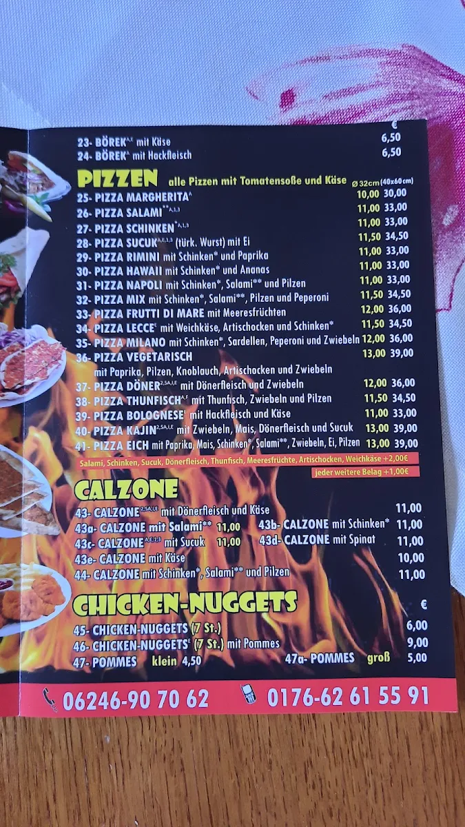 Speisekarte, SONNE Kebap-Haus
