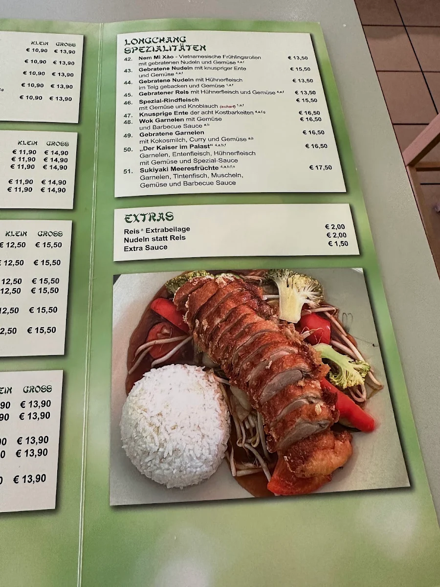 Speisekarte, Asia Snack Bar