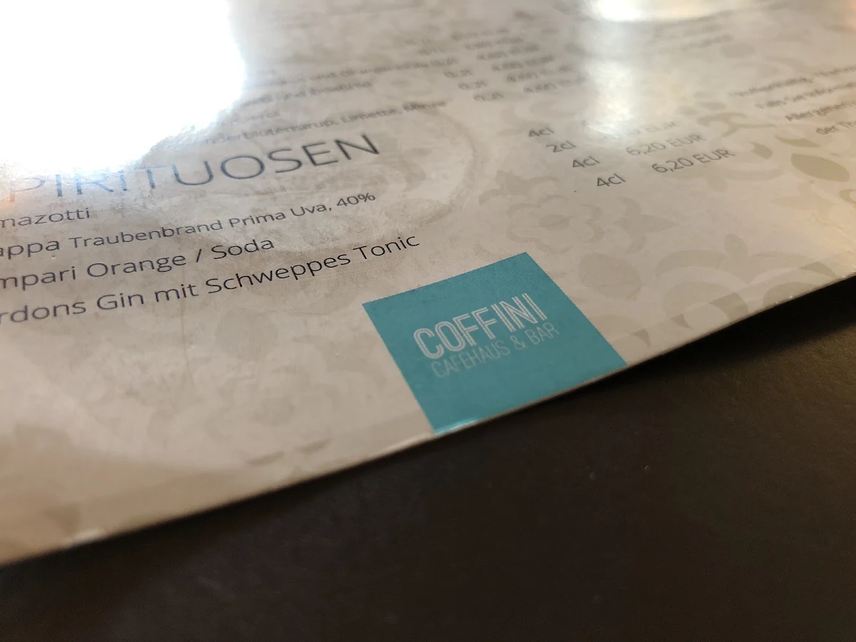 Speisekarte, Coffini Cafe-Bar / Erlangen