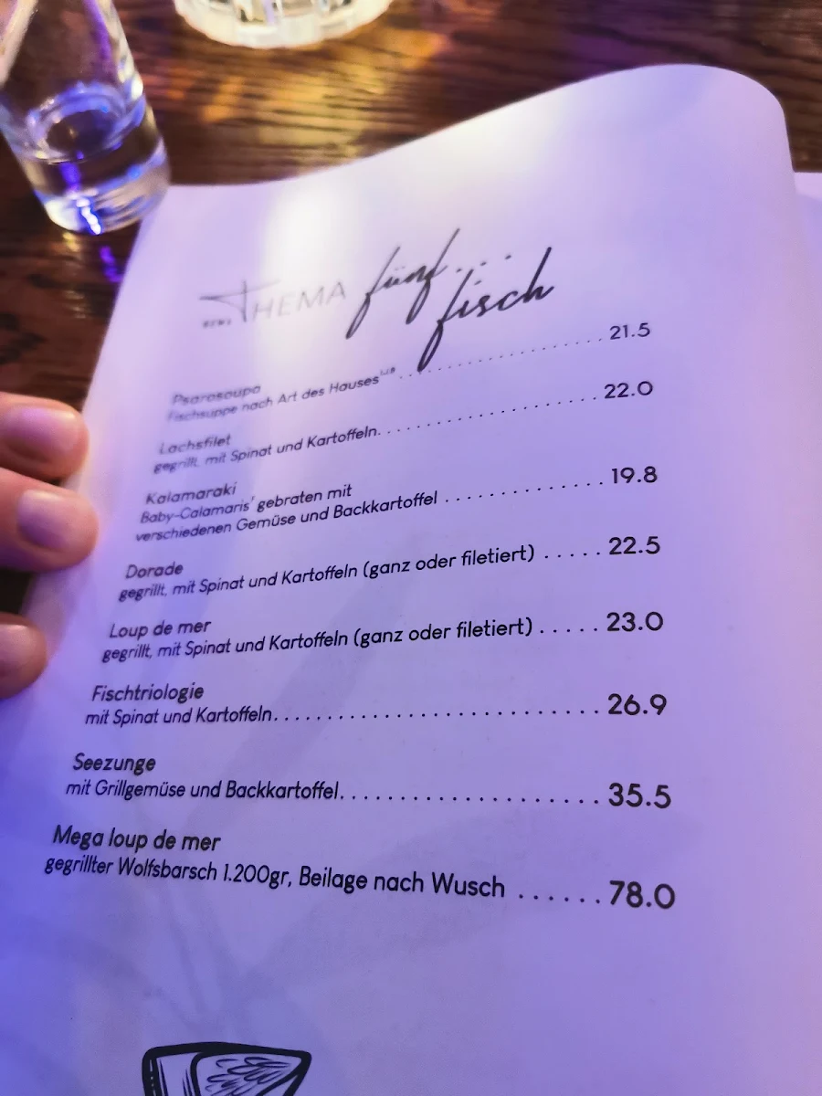 Speisekarte, THEMA - der Grieche