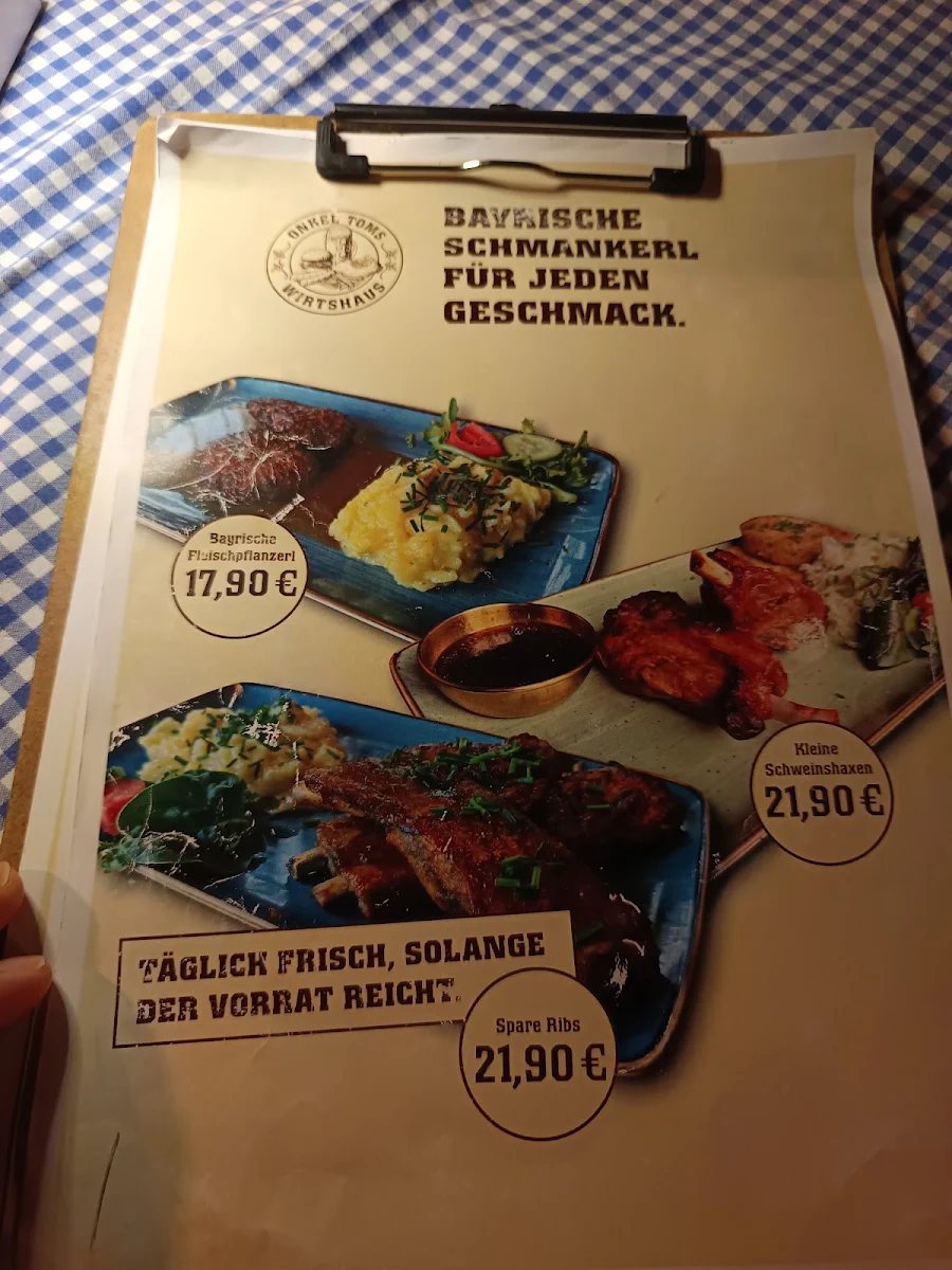Speisekarte, Onkel Toms Wirtshaus