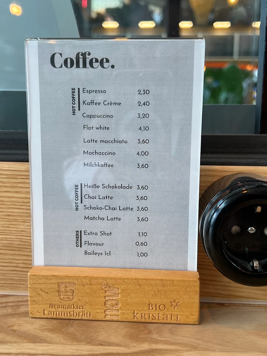 Speisekarte, Glückskaffee
