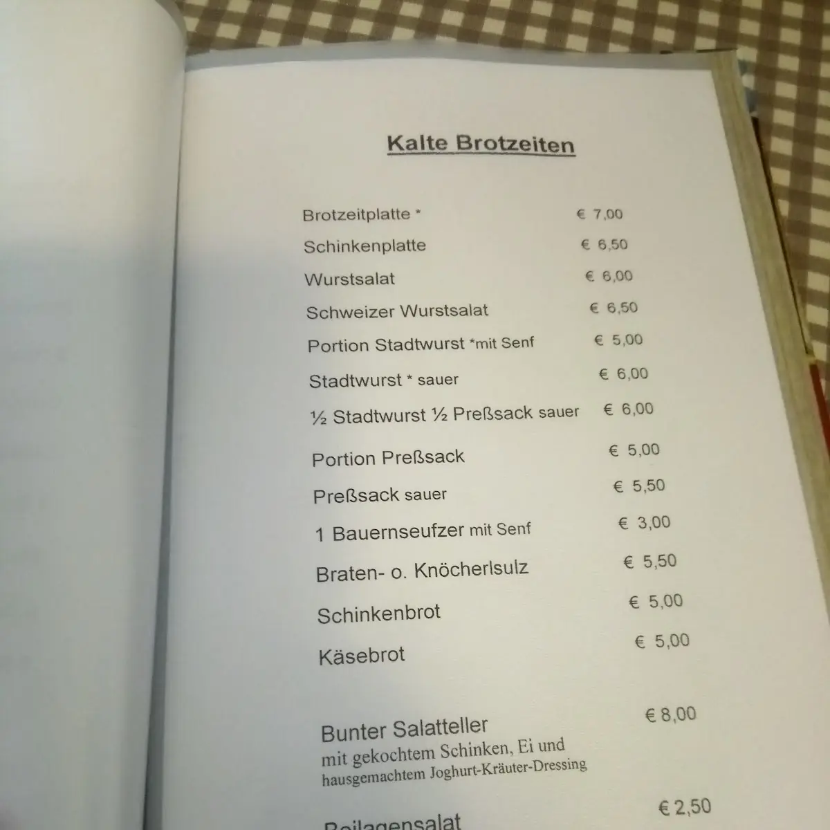 Speisekarte photo 5