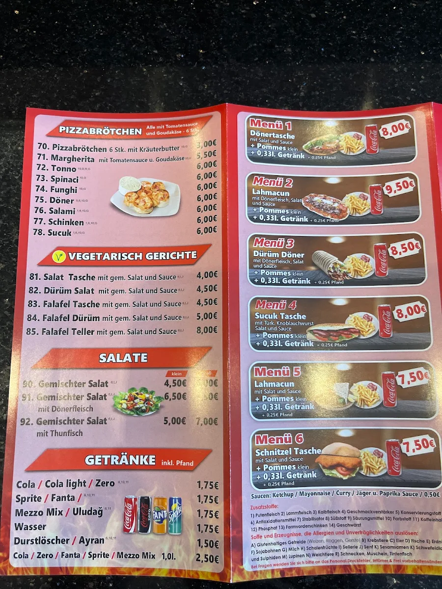 Speisekarte, Antep Döner