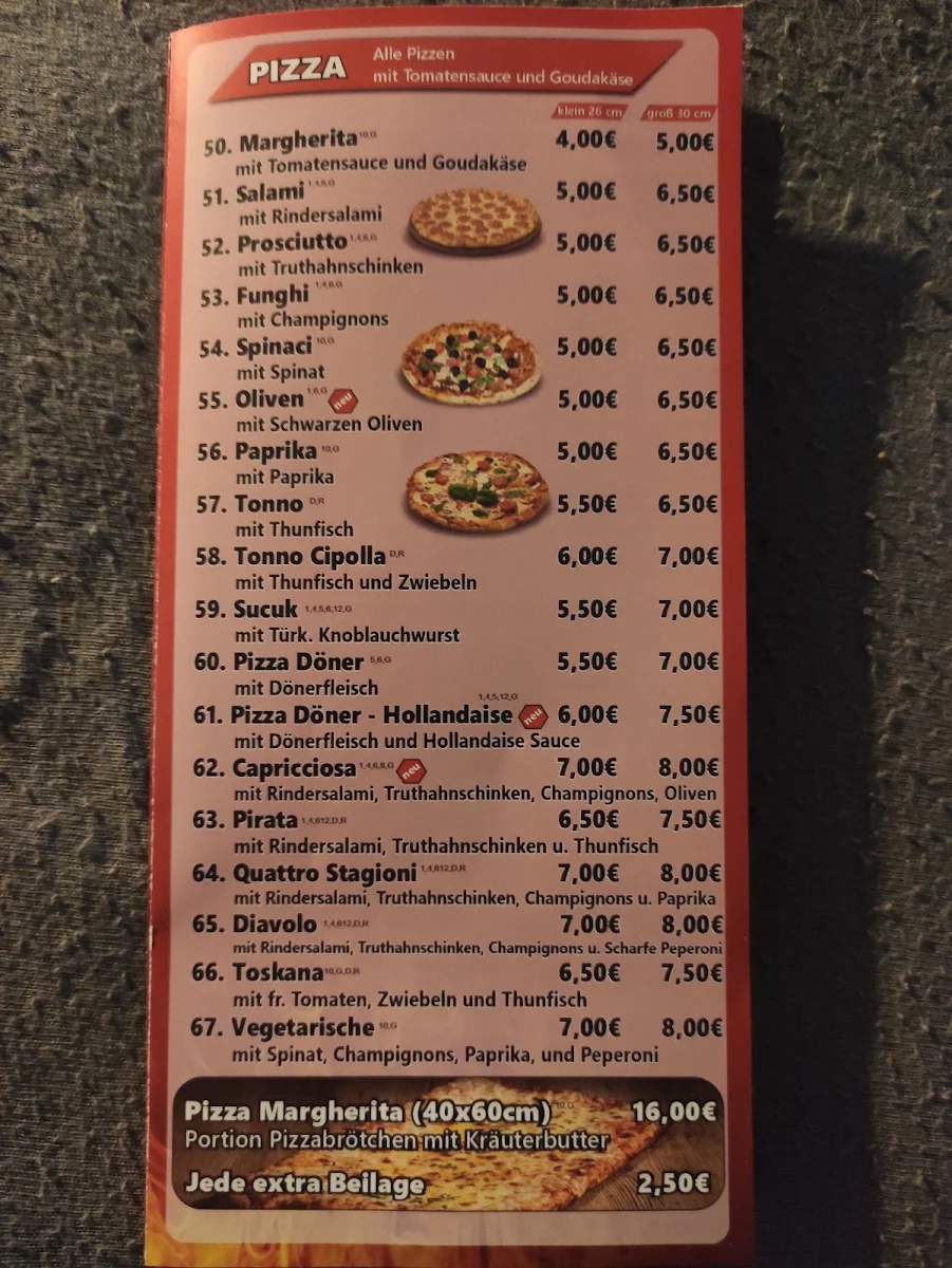 Speisekarte, Antep Döner