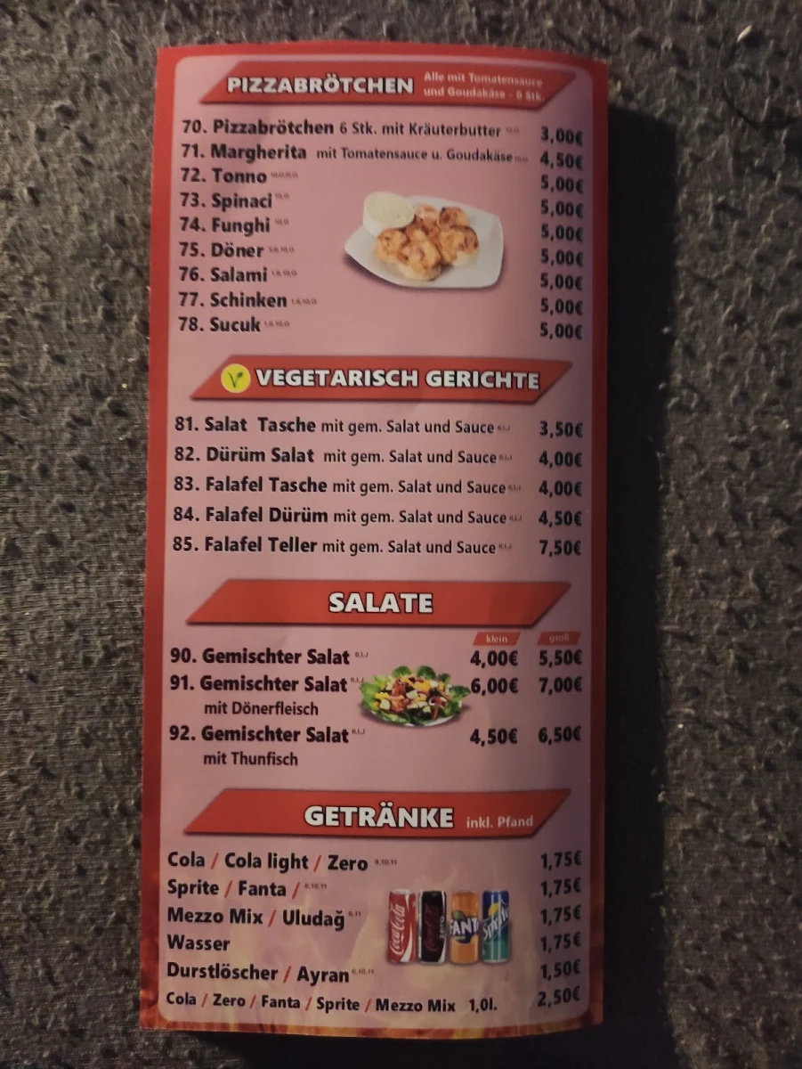 Speisekarte, Antep Döner
