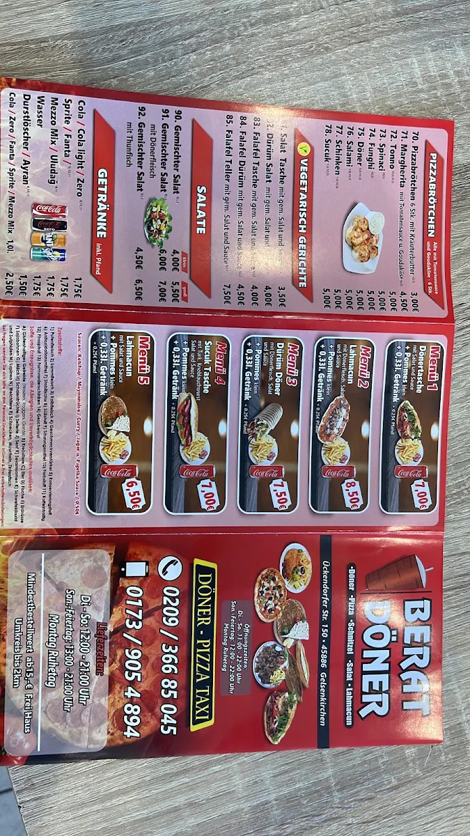Speisekarte, Antep Döner