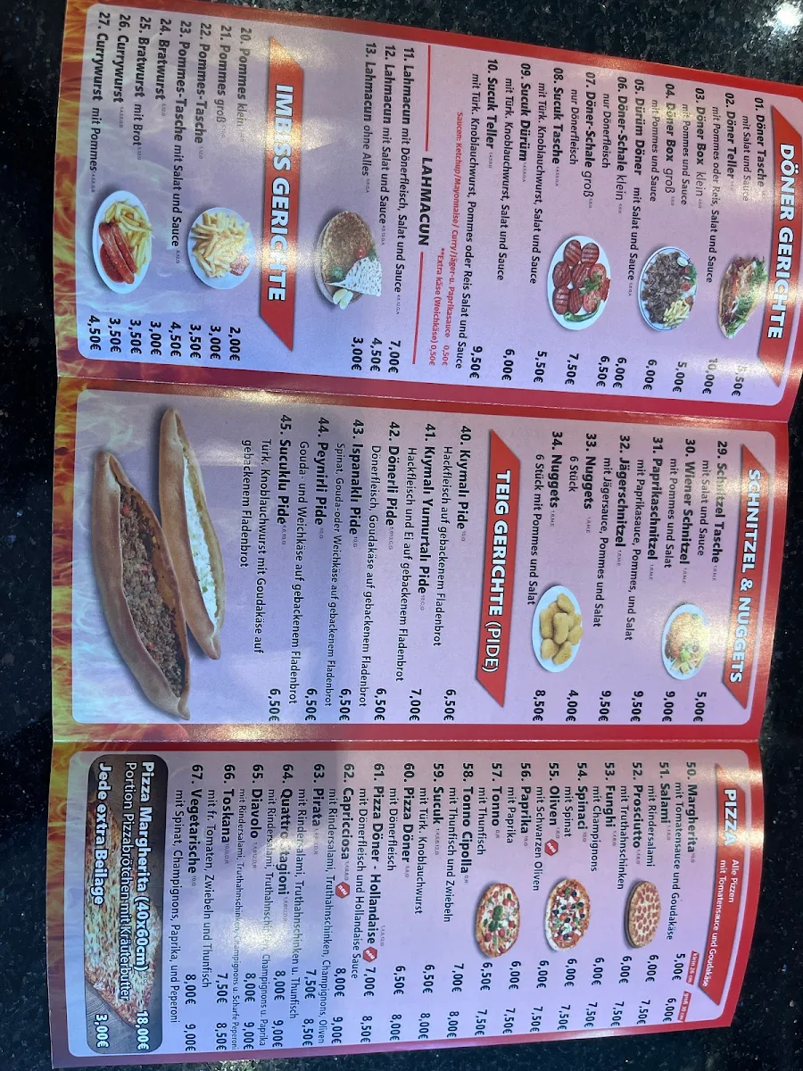 Speisekarte, Antep Döner