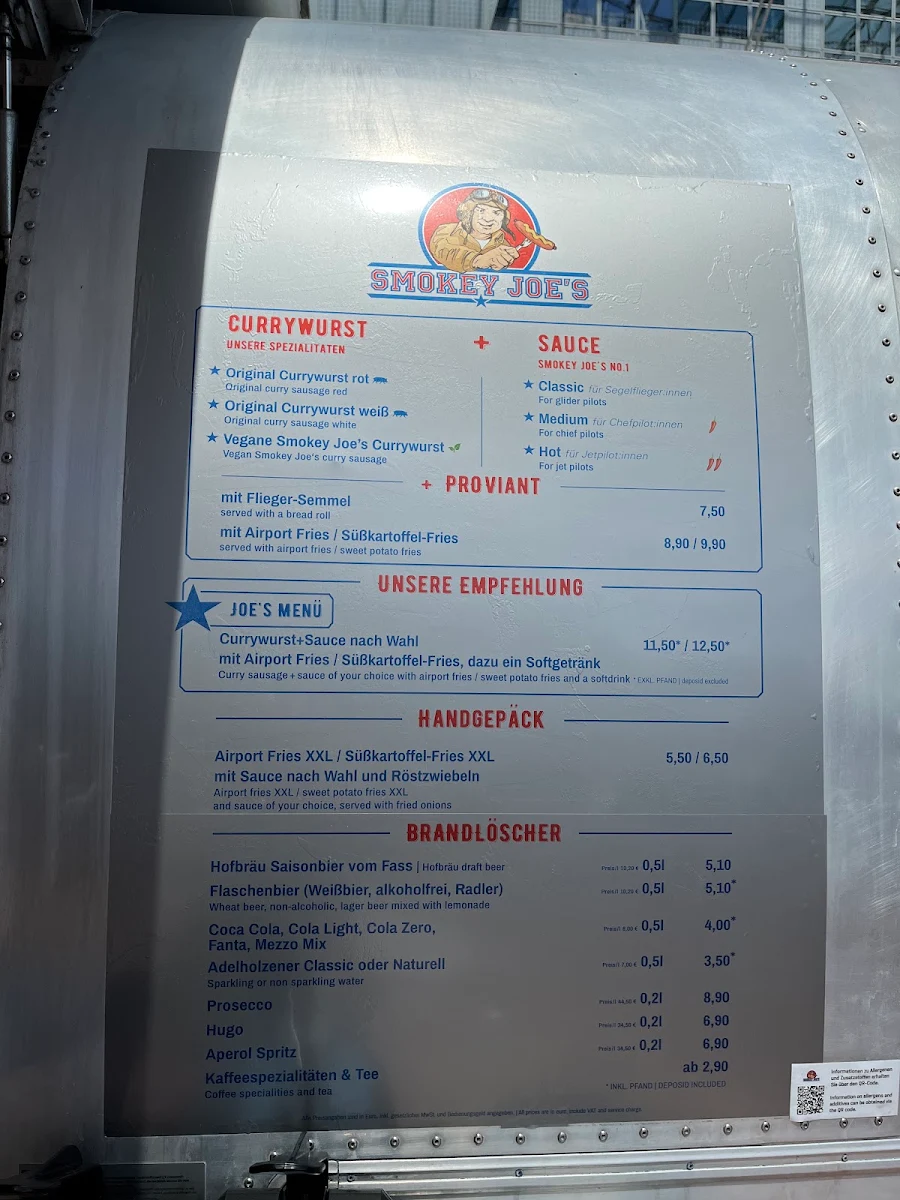 Speisekarte, Smokey Joe's