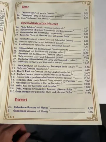 Speisekarte, China Imbiss WOK