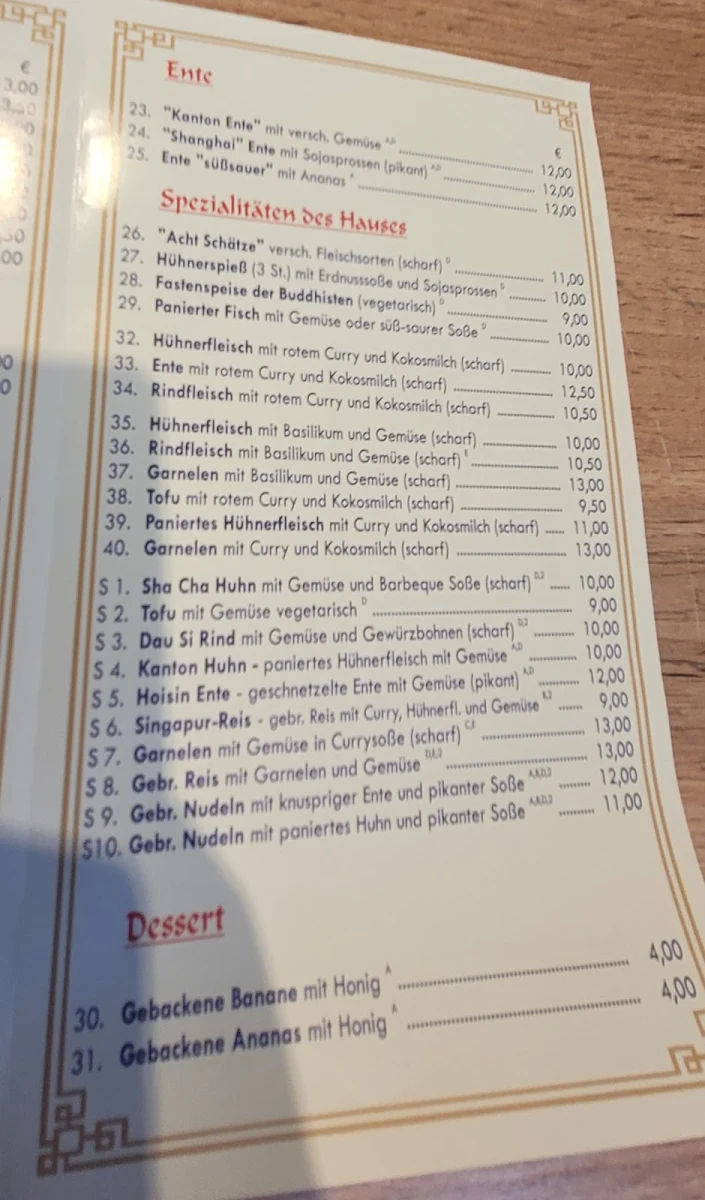 Speisekarte, China Imbiss WOK