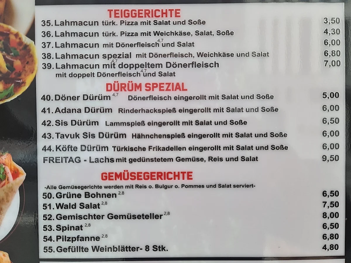 Speisekarte, Grill-Kebab 2000