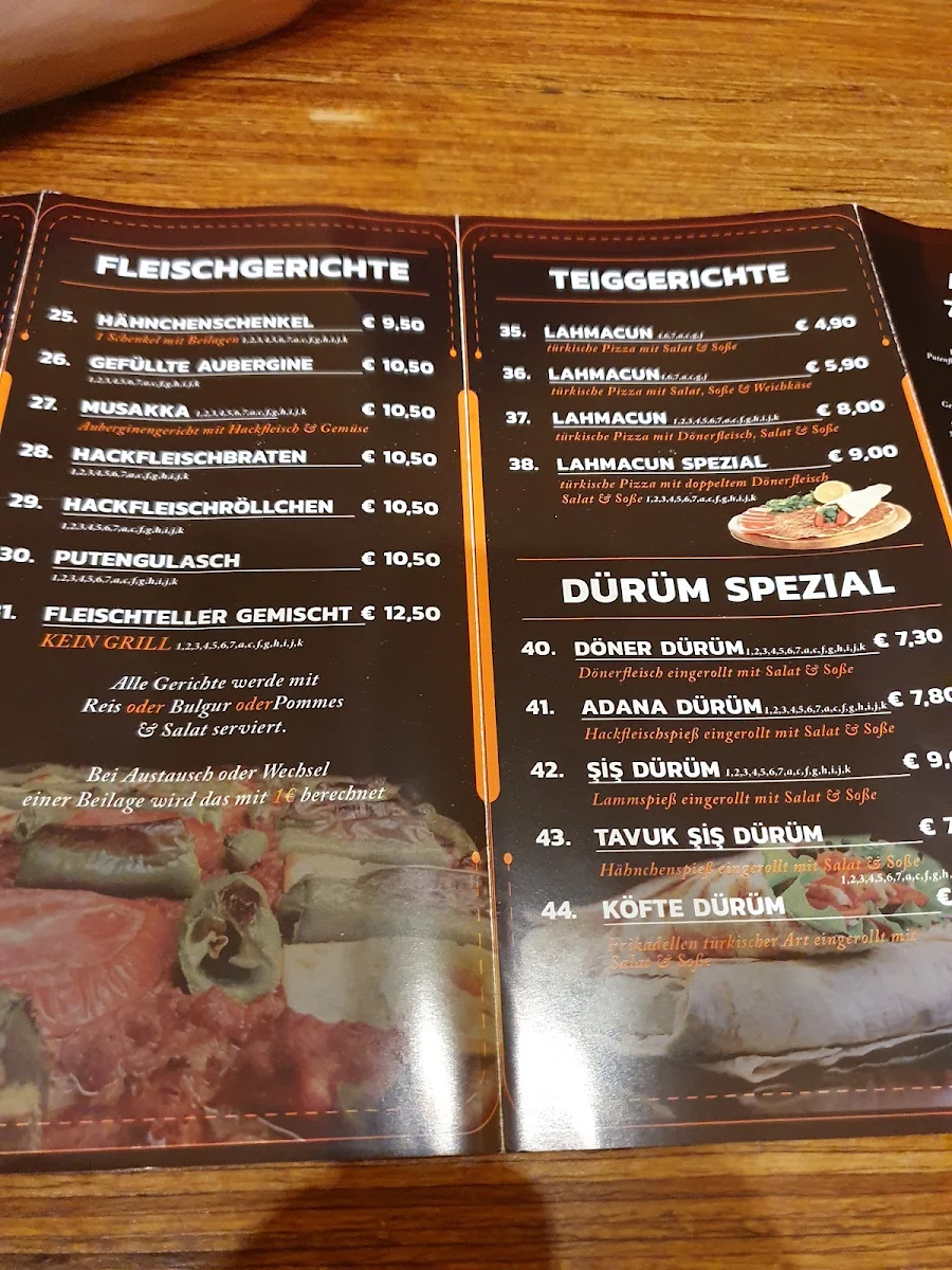 Speisekarte, Grill-Kebab 2000