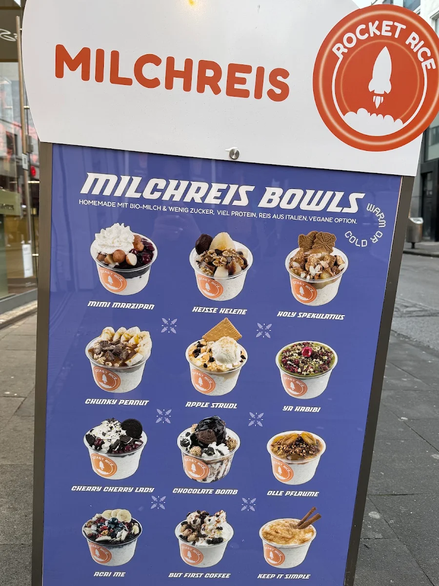 Speisekarte, Rocket Rice - Milchreis-Bowls & Horchata
