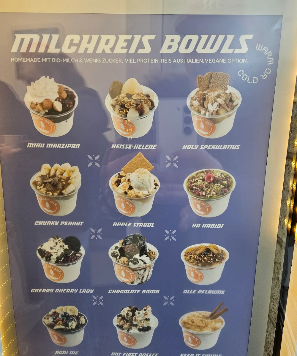 Speisekarte, Rocket Rice - Milchreis-Bowls & Horchata