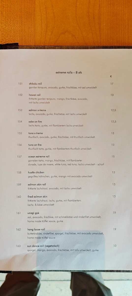 Speisekarte, HIROKO KITCHEN AND BAR
