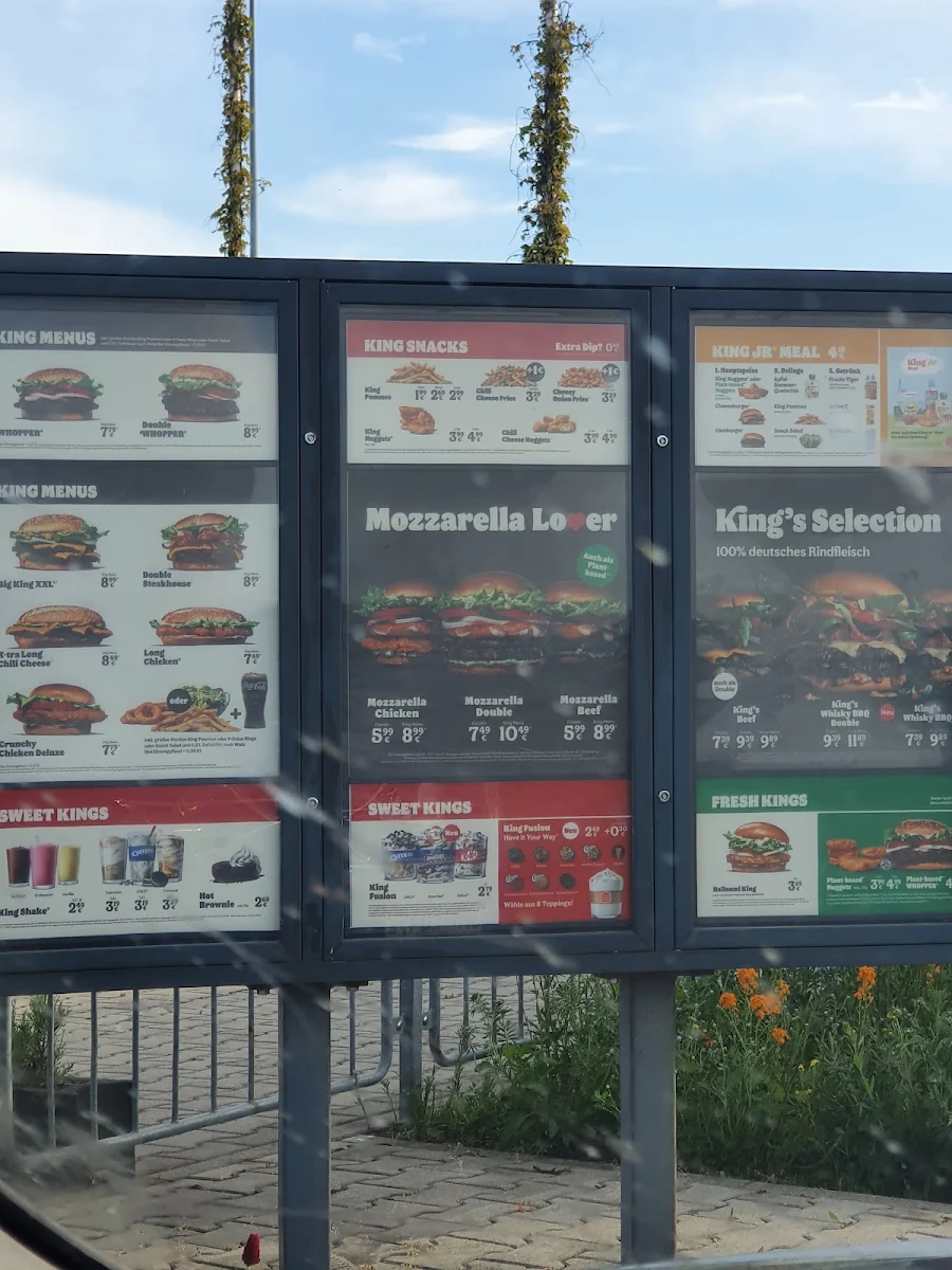 Speisekarte, Burger King Wollin