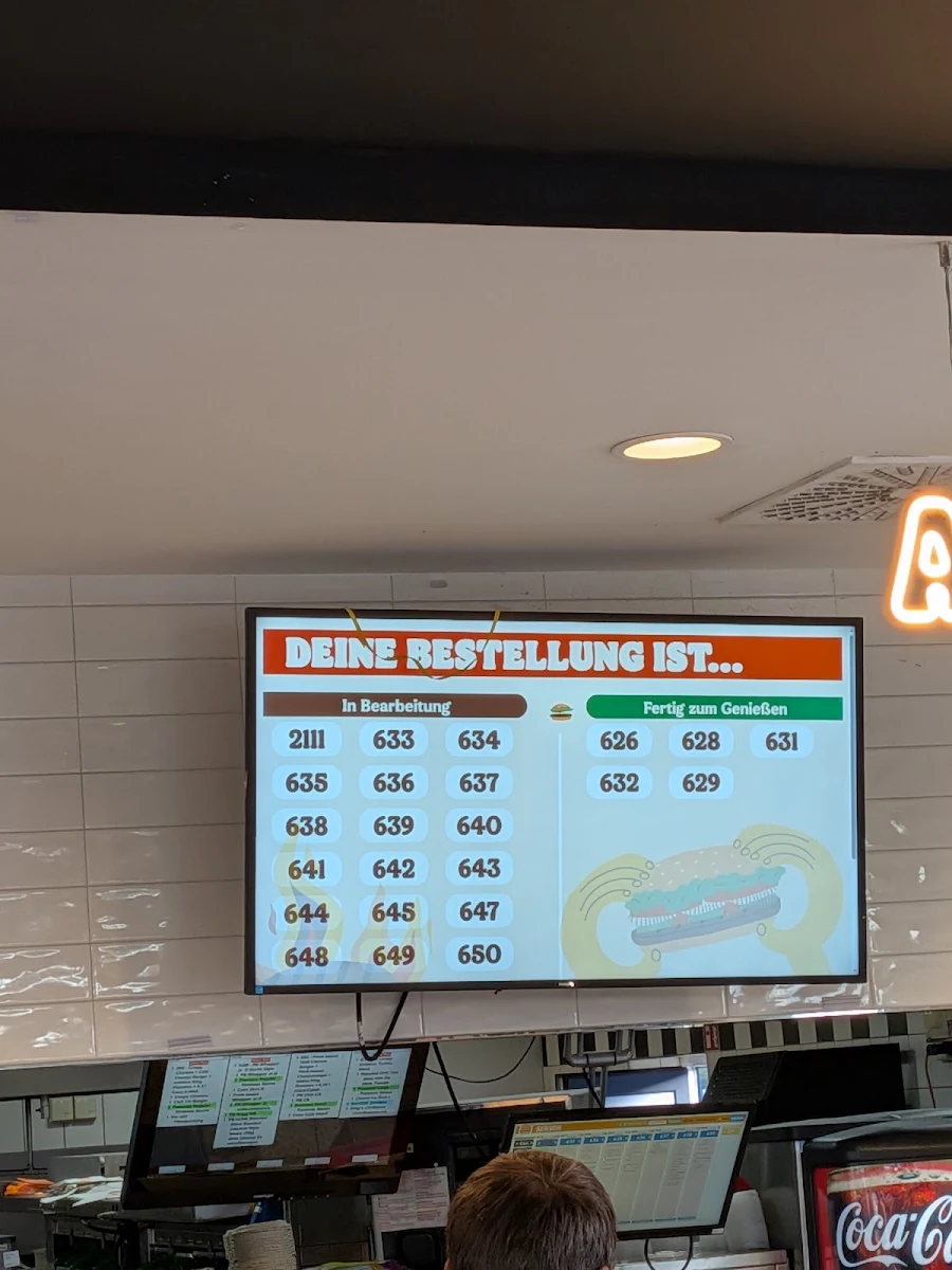 Speisekarte, Burger King Wollin