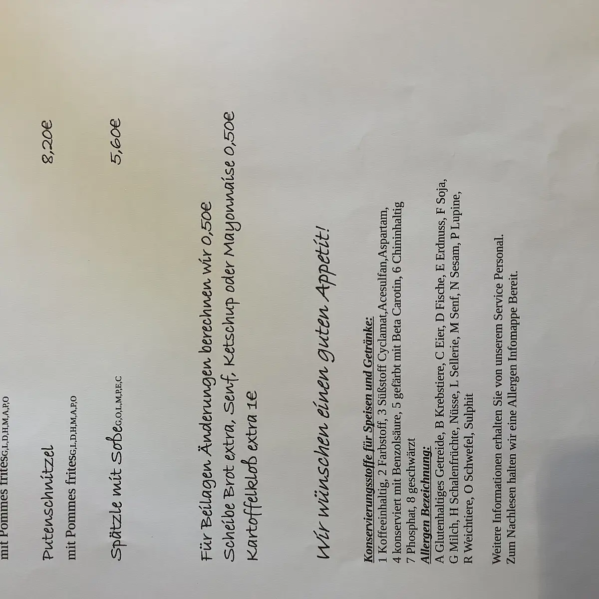 Speisekarte photo 2