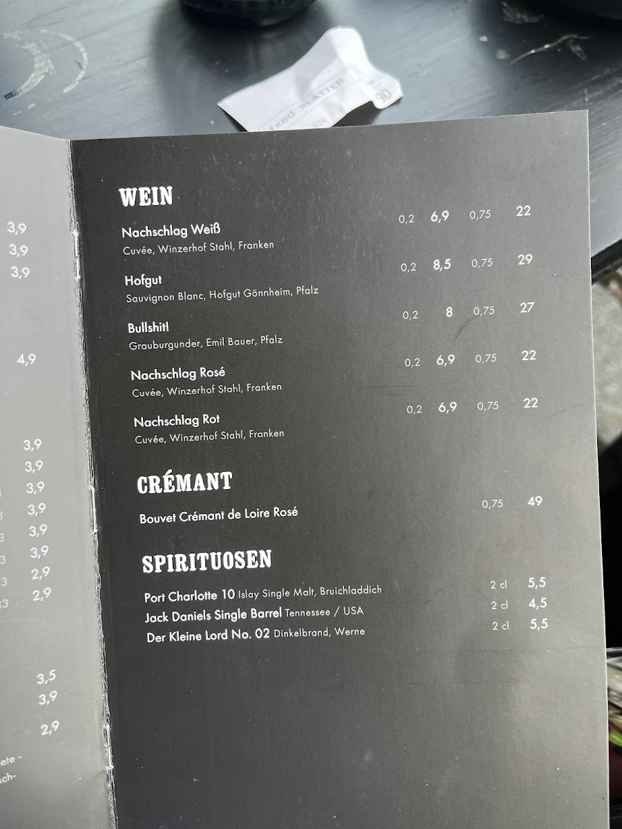 Speisekarte, Schlotbaron