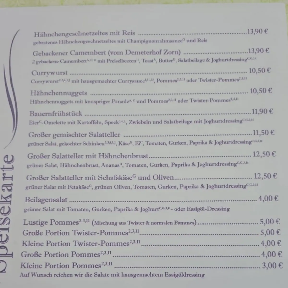 Speisekarte photo 1