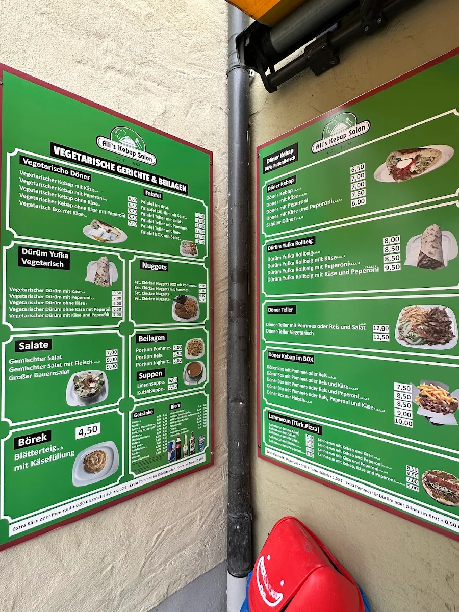 Speisekarte, Ali's Kebap-Salon