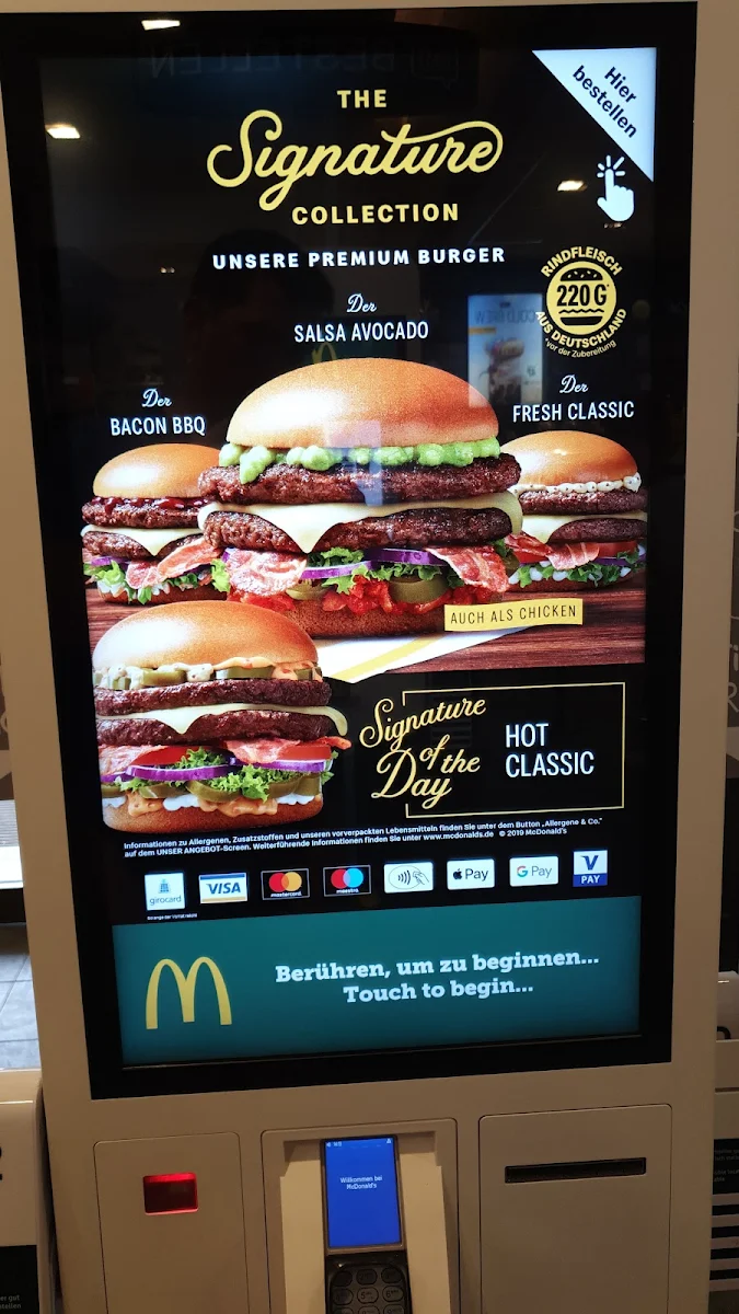 Speisekarte, McDonald's