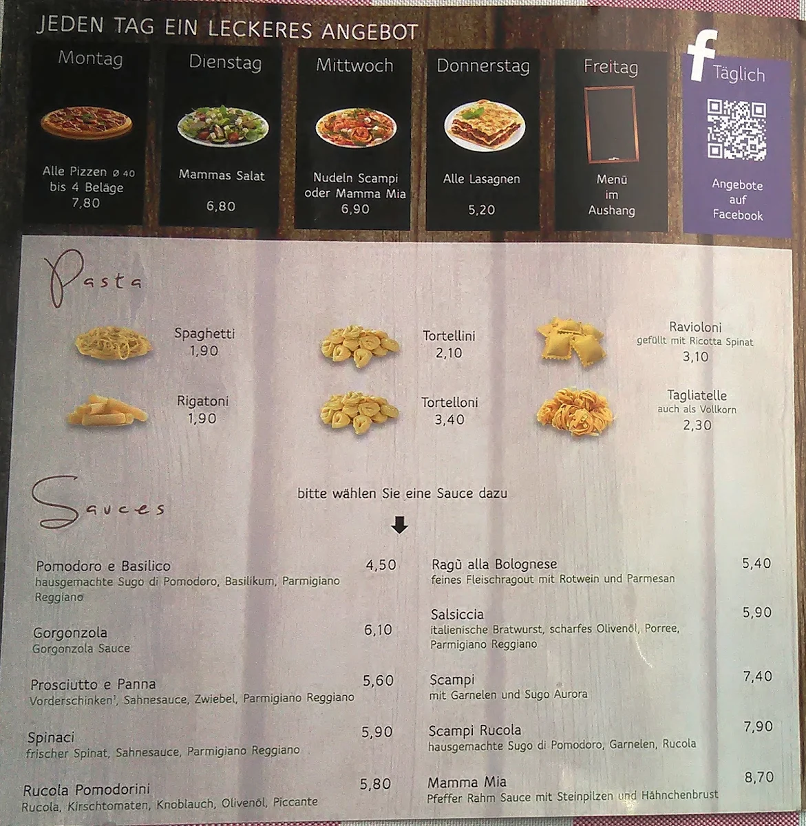 Speisekarte, Mamma Mia Pizza Pasta & More Gießen