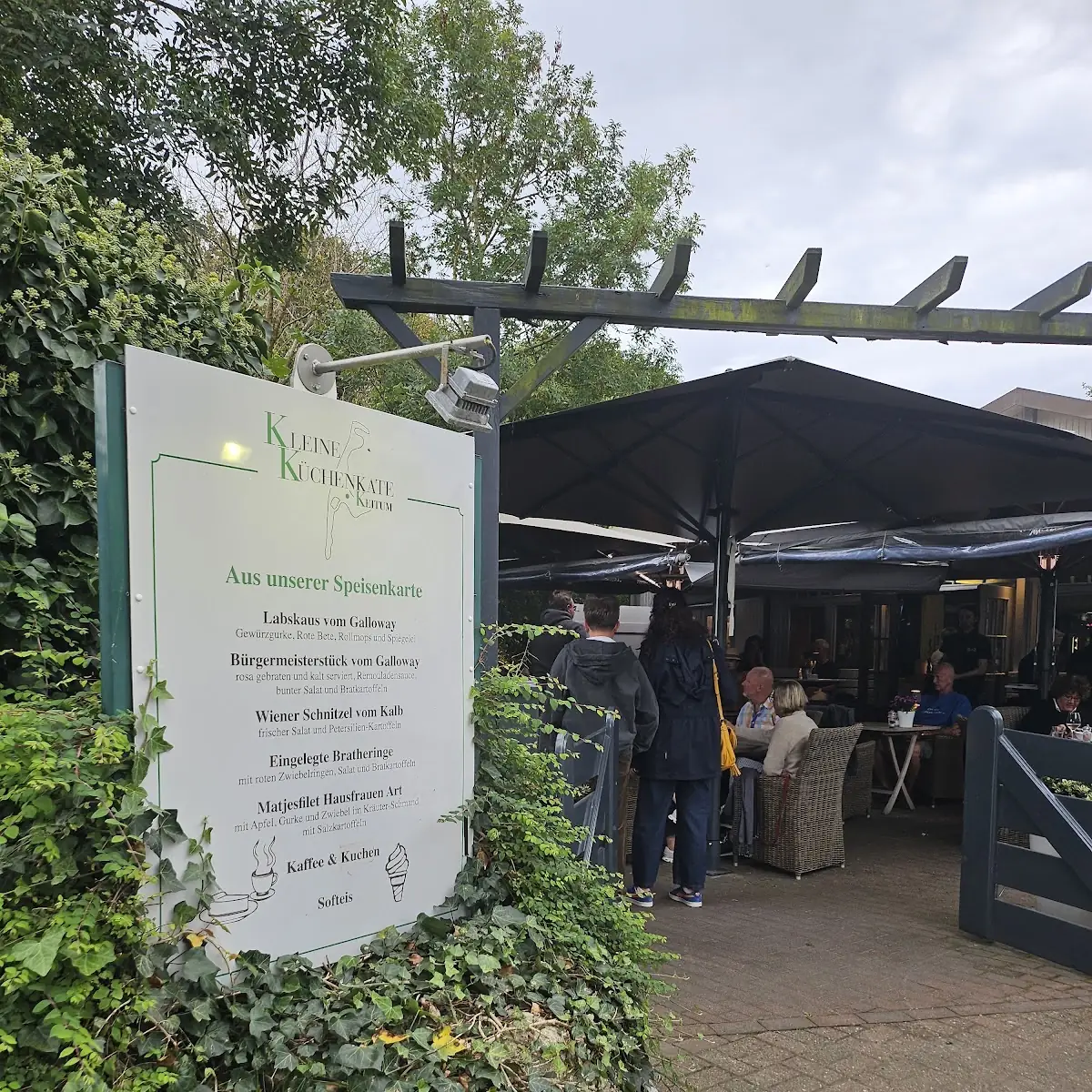 Speisekarte, Restaurant Kleine Küchenkate