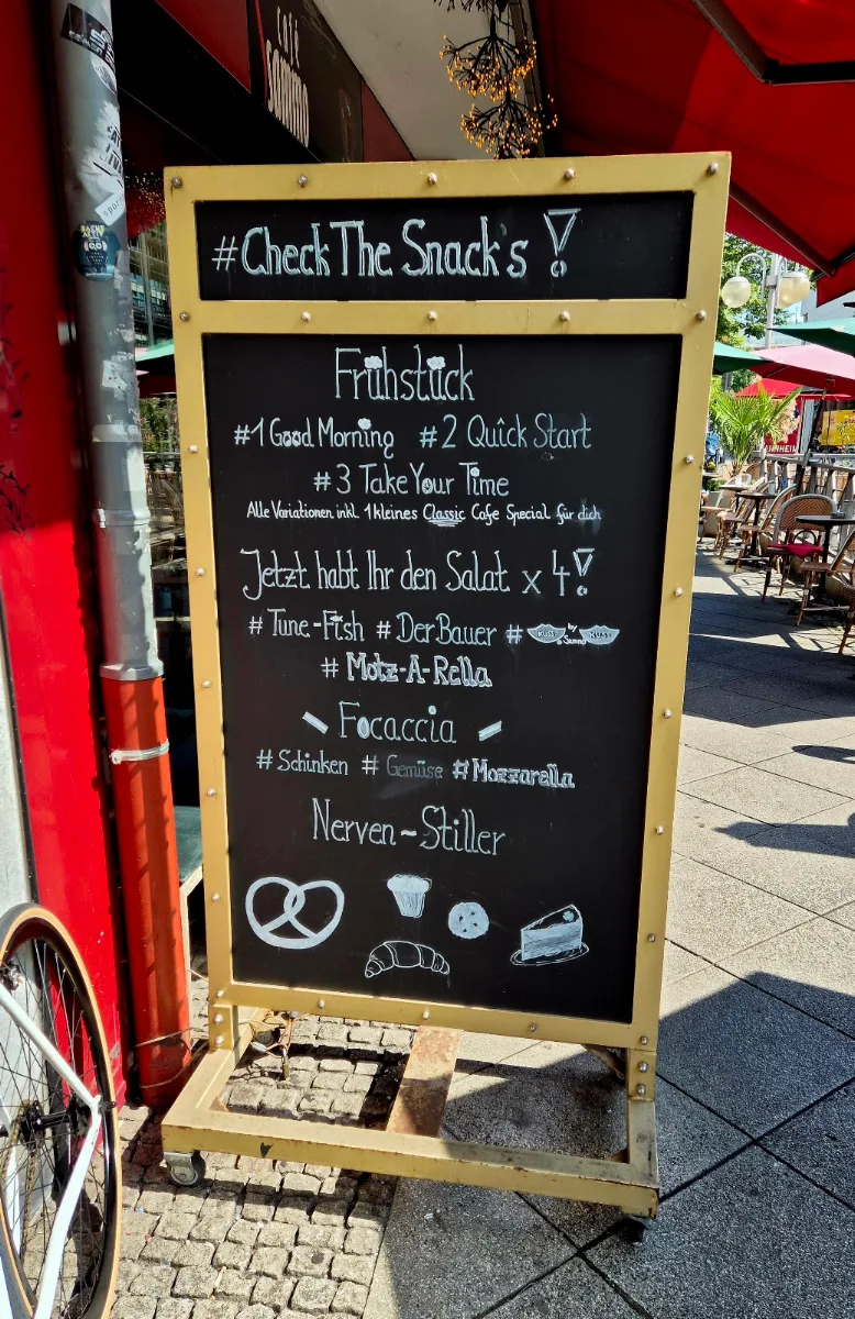 Speisekarte, Café Sammo - Mannheim