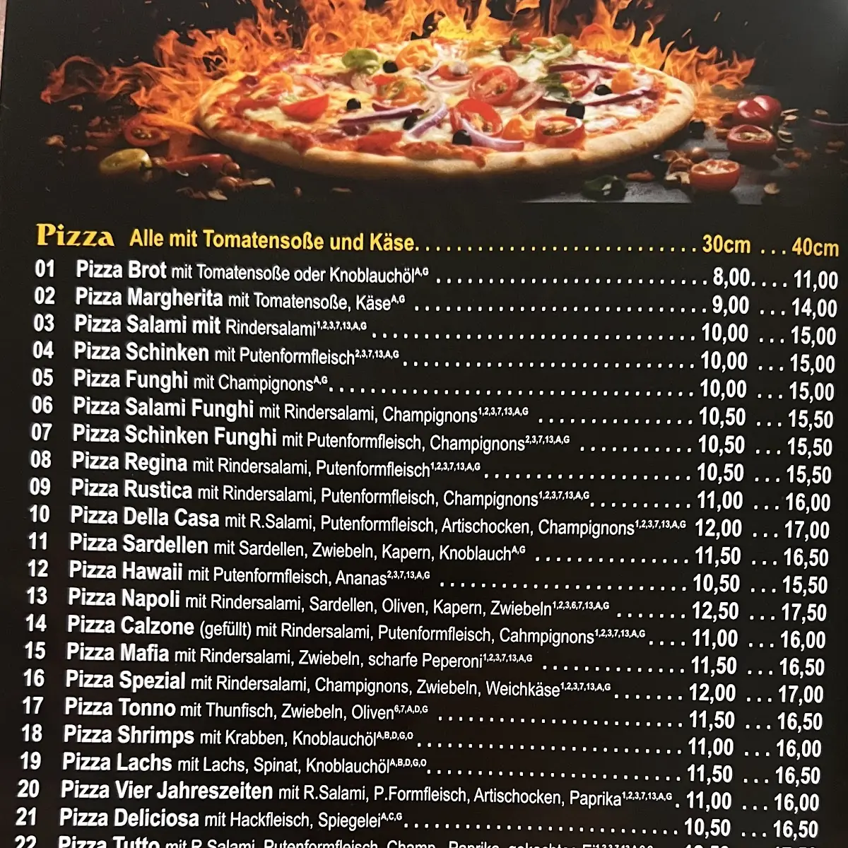 Speisekarte, Elite Döner & Pizzahaus