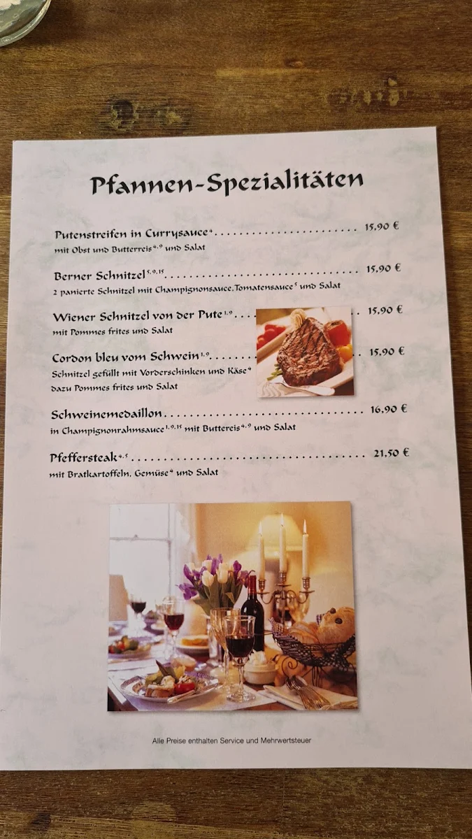 Speisekarte, Zum alten Markt