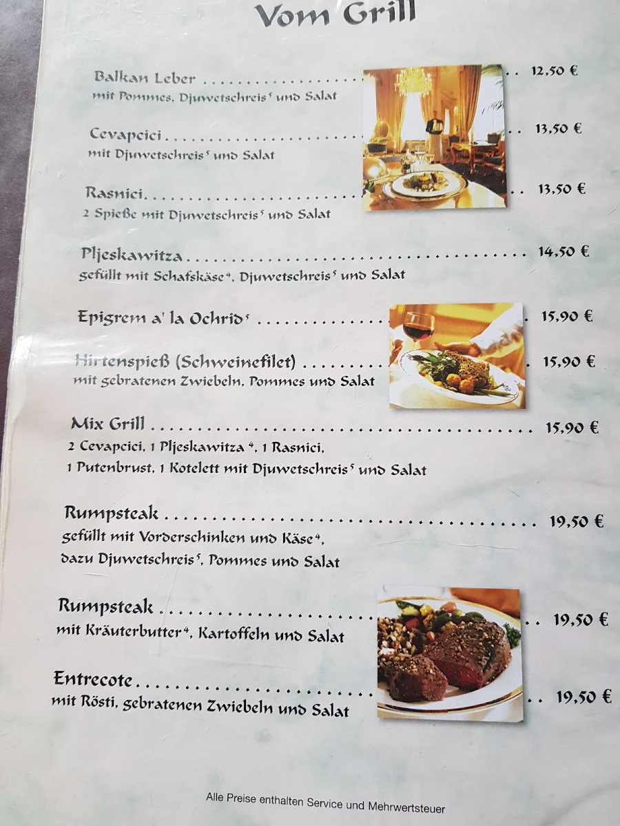 Speisekarte, Zum alten Markt
