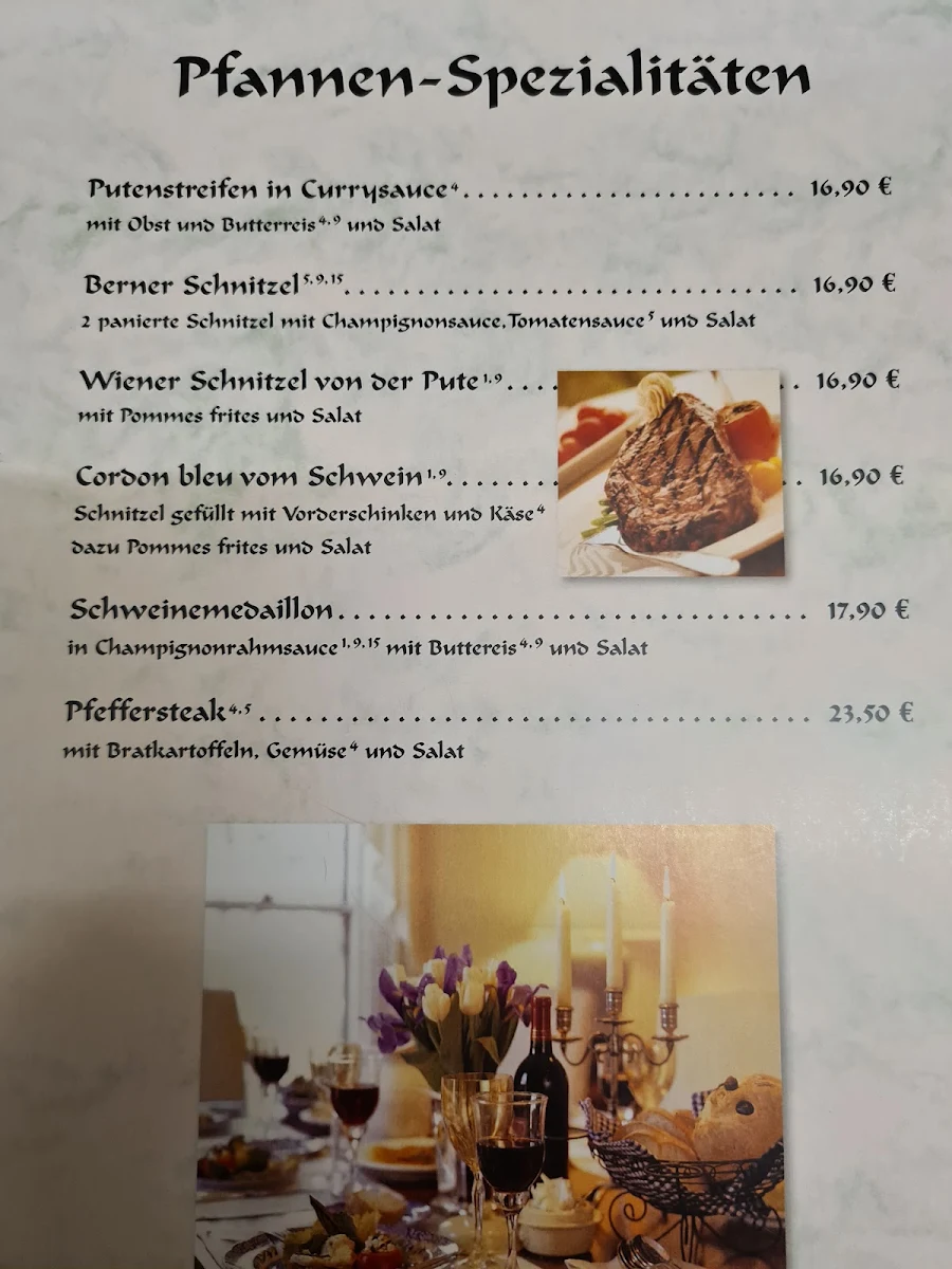 Speisekarte, Zum alten Markt
