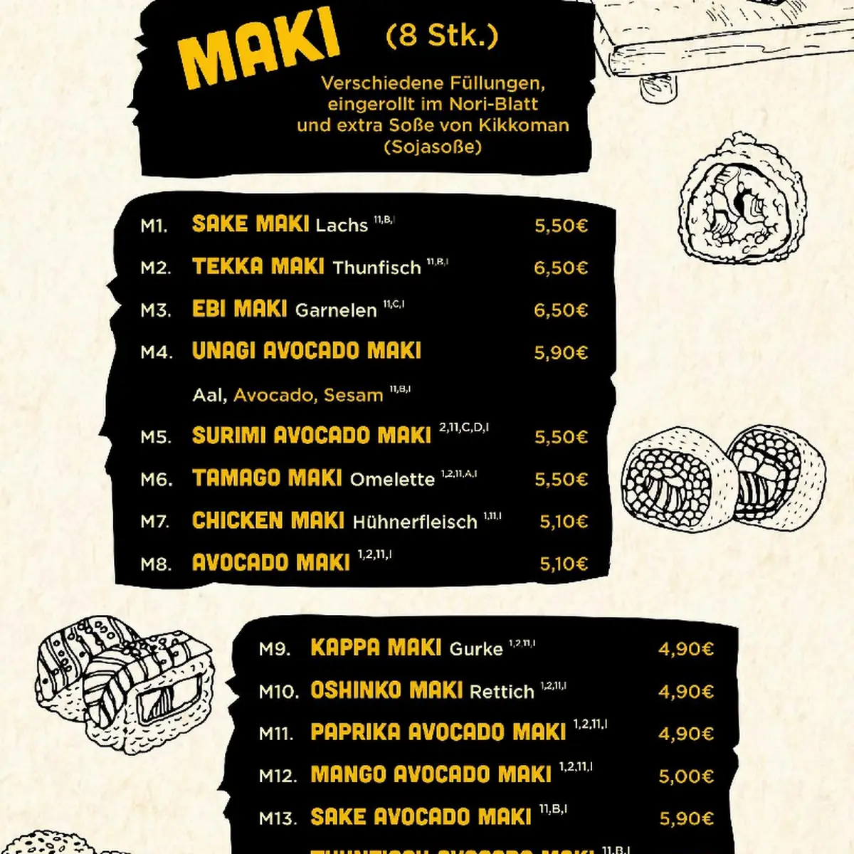 Speisekarte, LuLu - Sushi Asia Cuisine