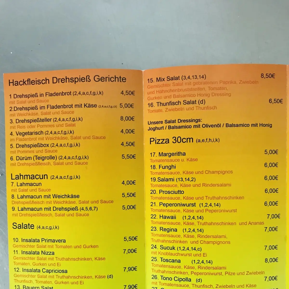 Speisekarte, Landtor Pizza & More