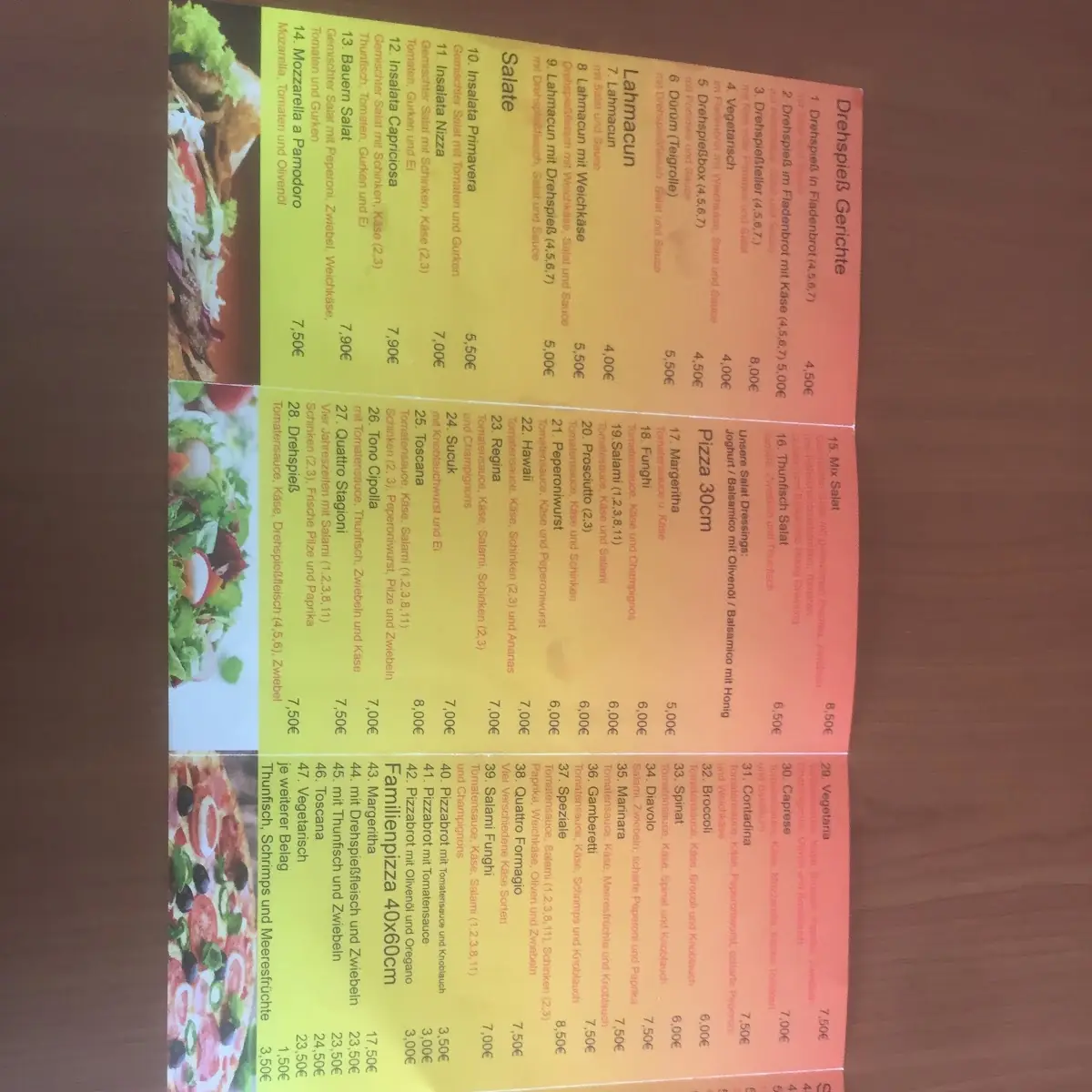 Speisekarte, Landtor Pizza & More