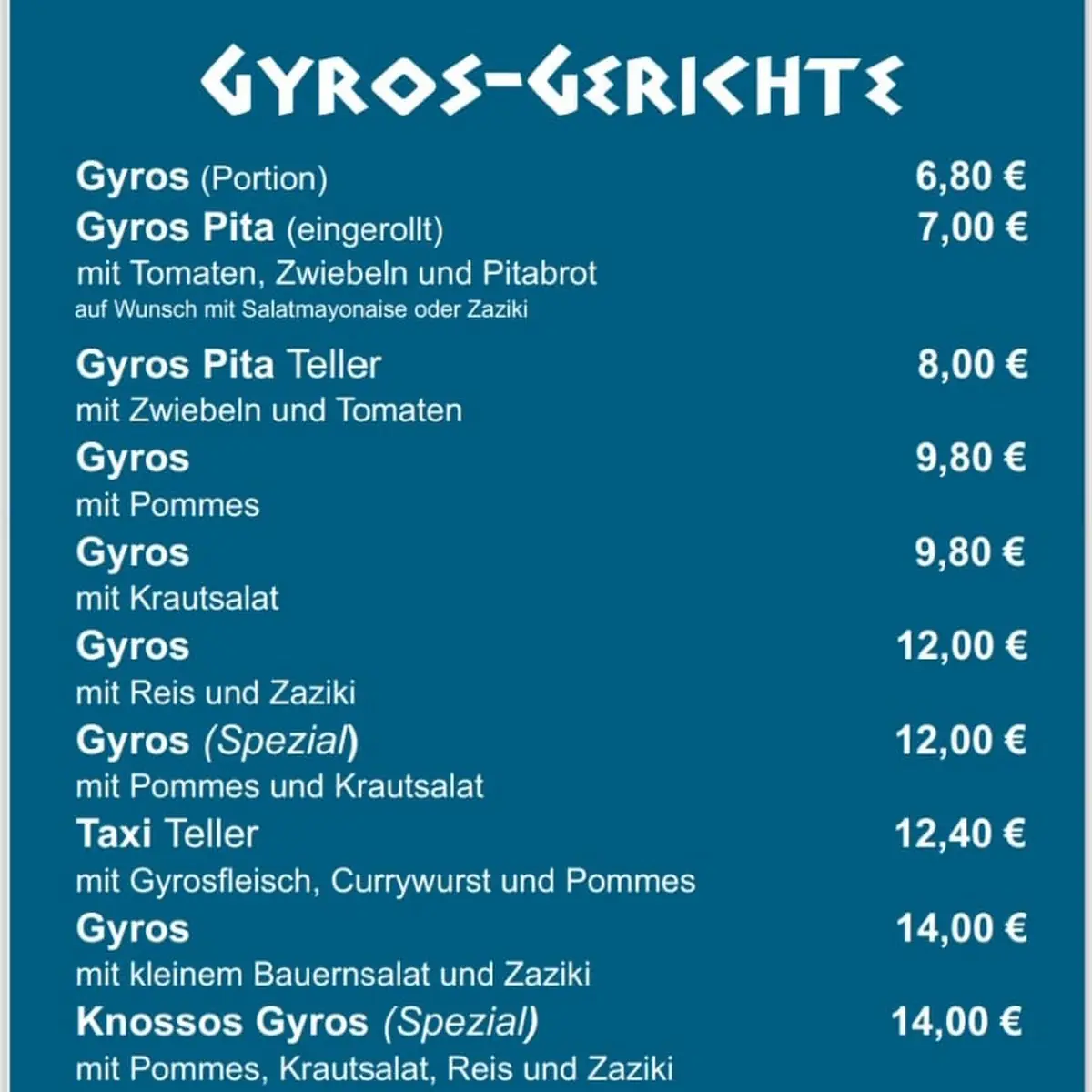 Speisekarte photo 2