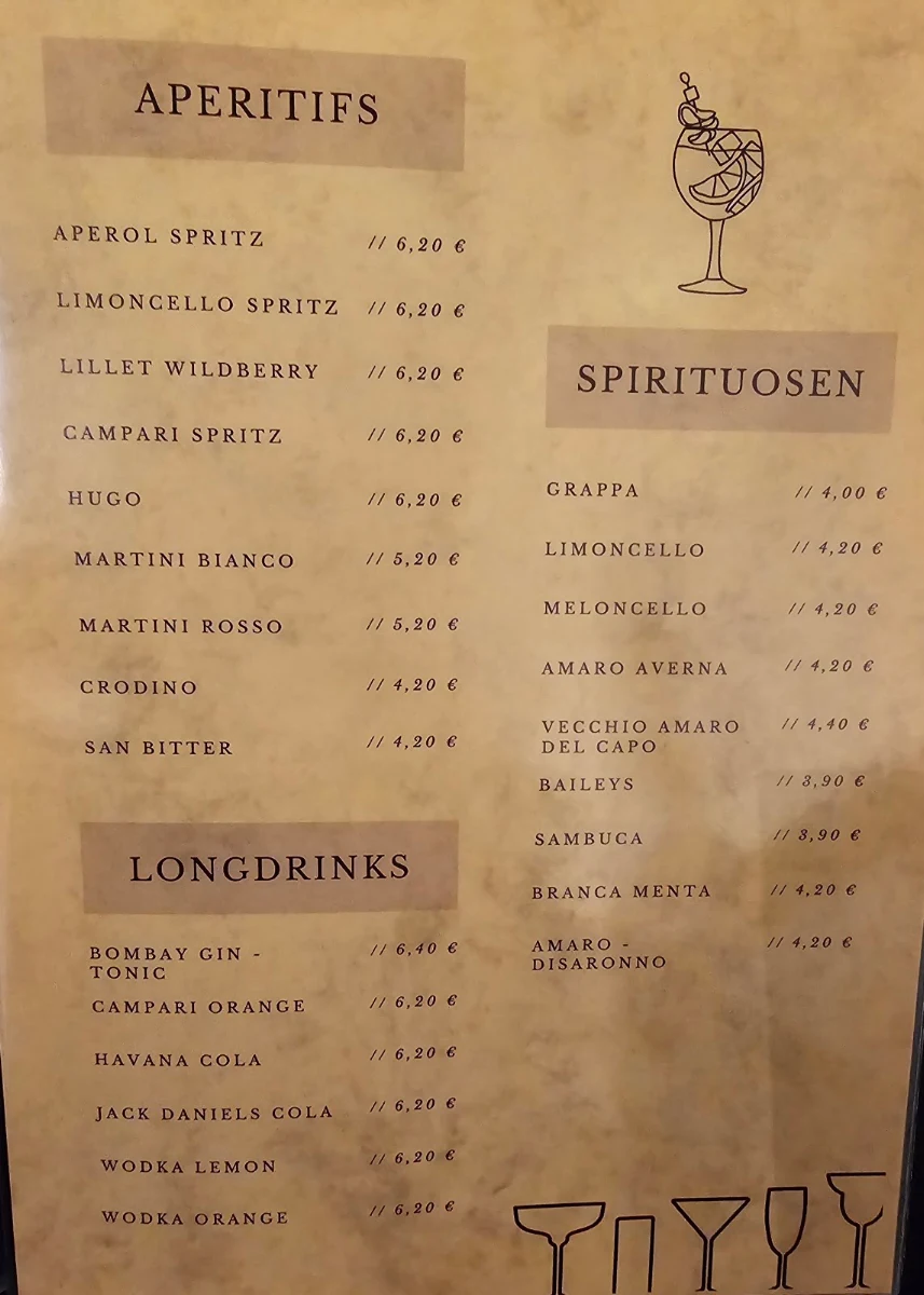 Speisekarte, Ristorante Hammermühle Licata GmbH
