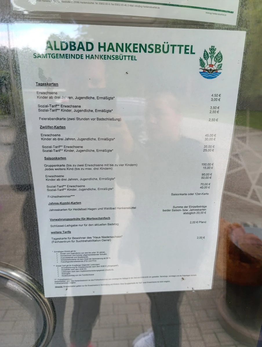 Speisekarte, Cafe-Bistro-Waldbad