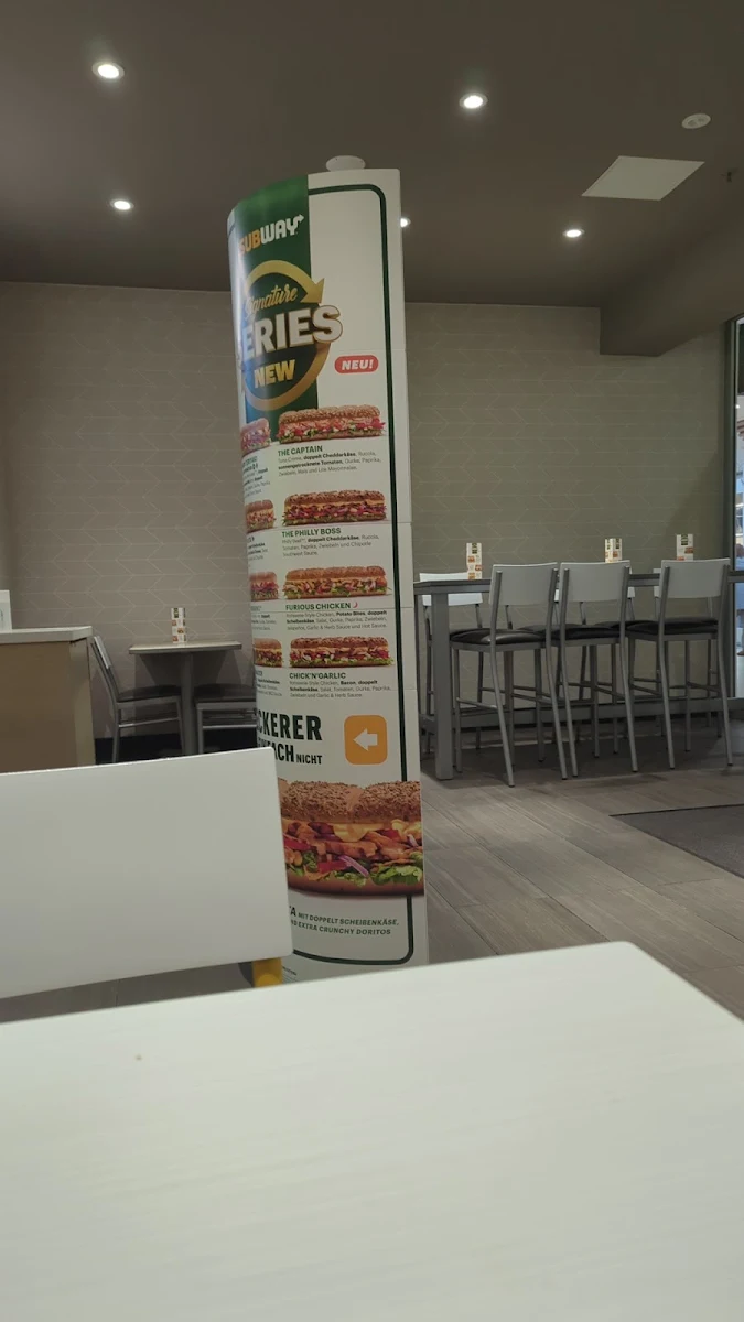 Speisekarte, Subway